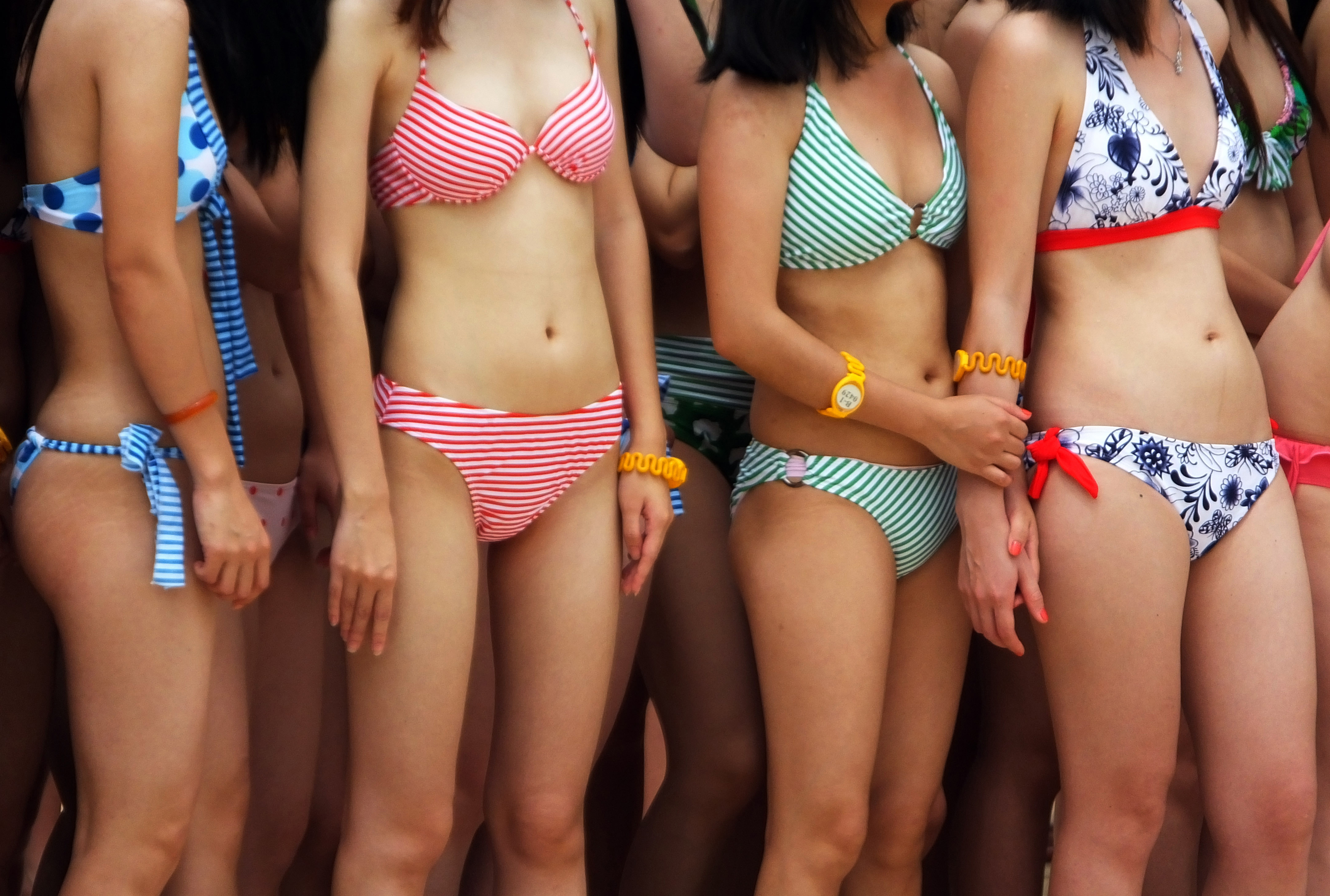 Shaved female swimmers