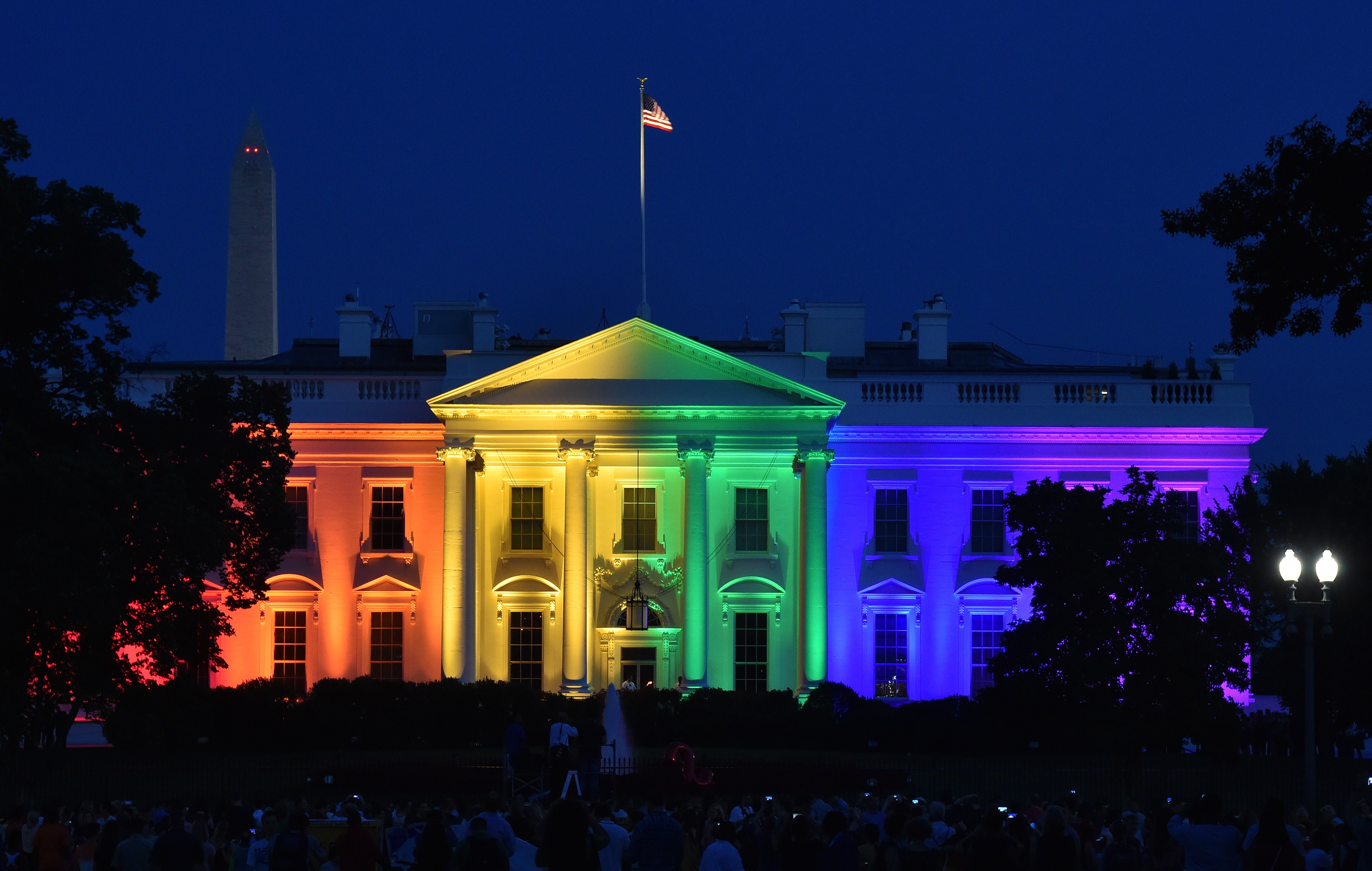 white house in gay pride colors