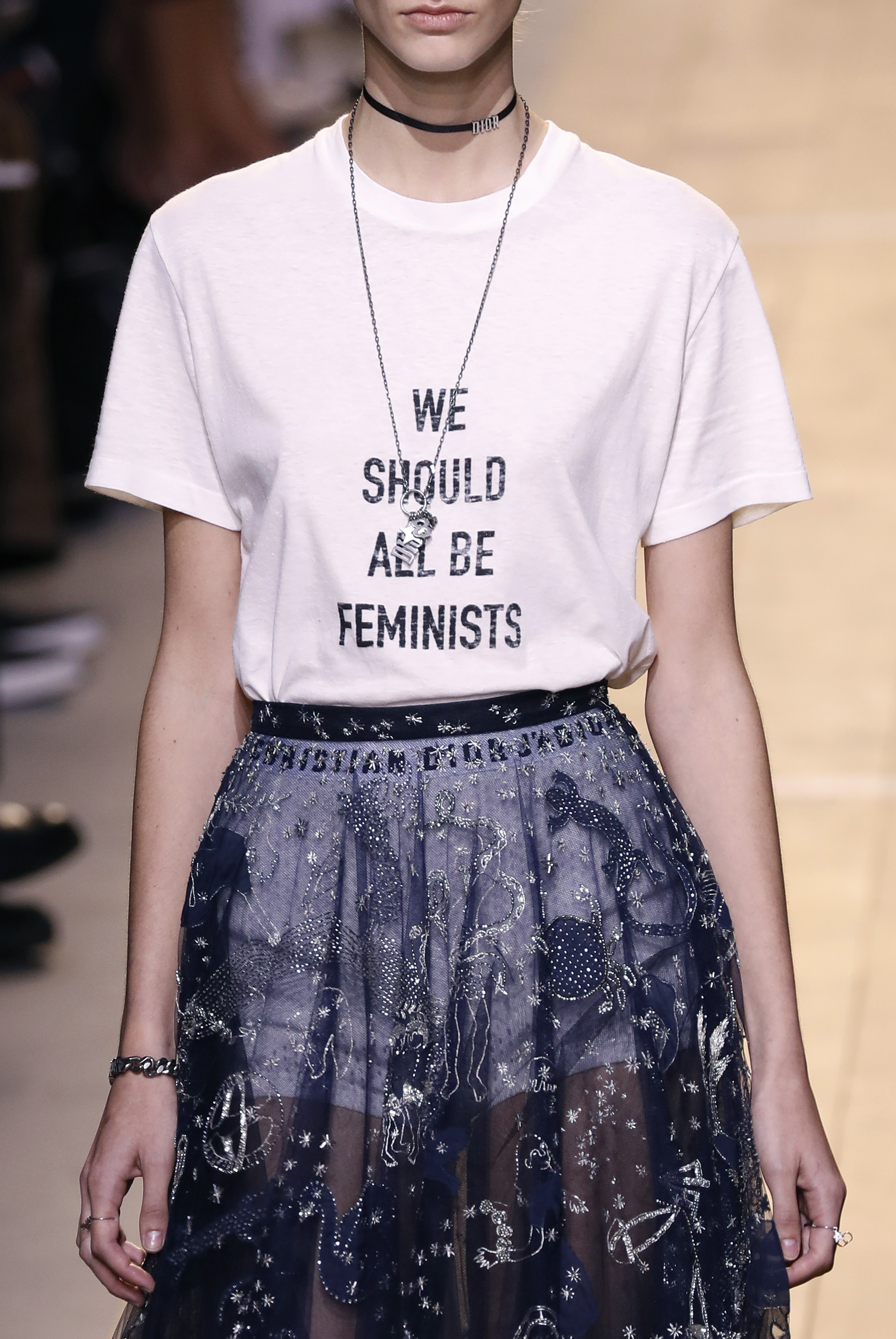 Dior S First Female Designer Included A Feminist T Shirt On The Runway At Paris Fashion Week Photos