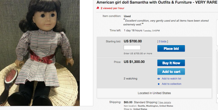 How do you appraise American Girl doll prices?